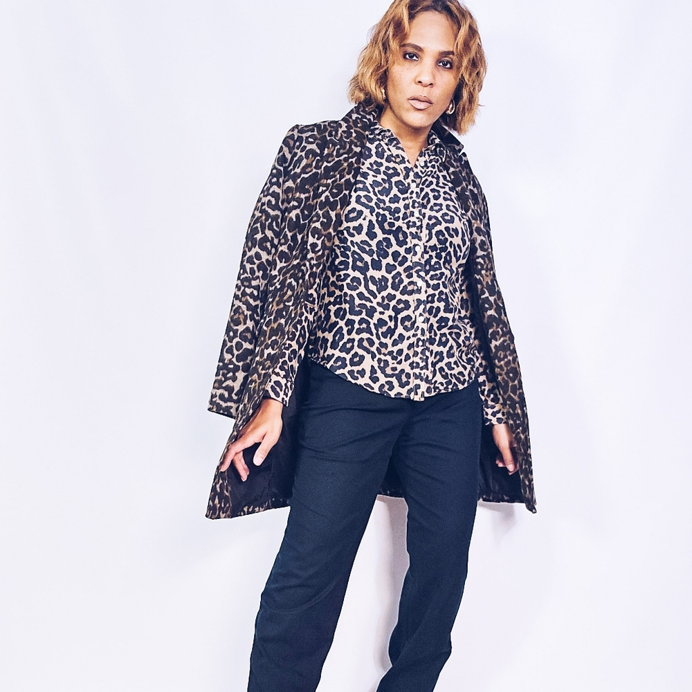 Silk Blend Leopard Blouse